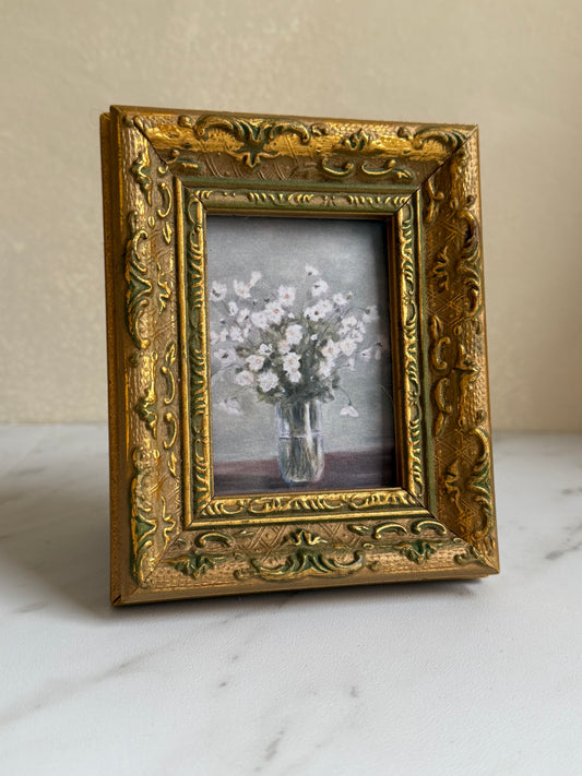Small Gold Ornate Frame with Floral Painting (print)
