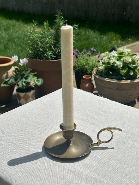 Brass Candle Holder with Finger Holder