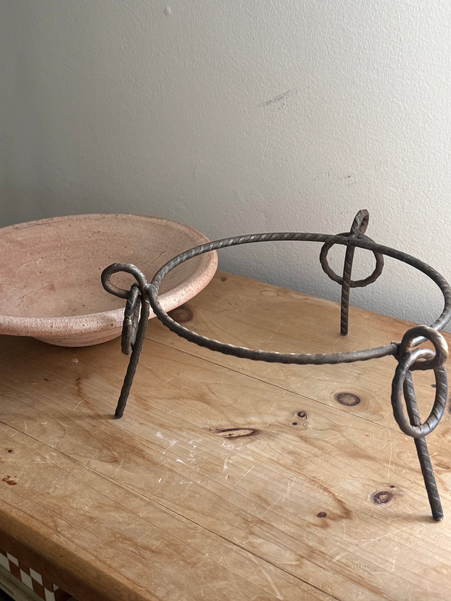 Terracotta Vessel on Metal Stand