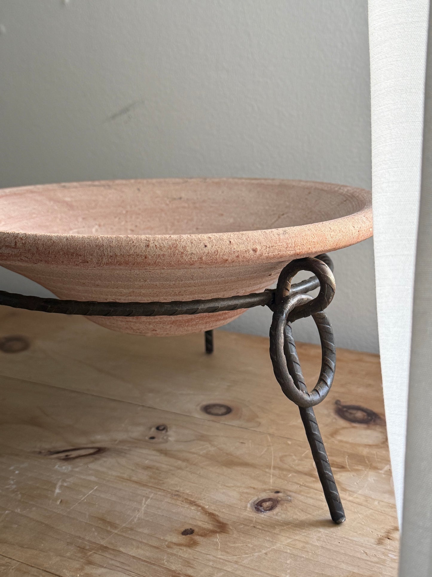 Terracotta Vessel on Metal Stand