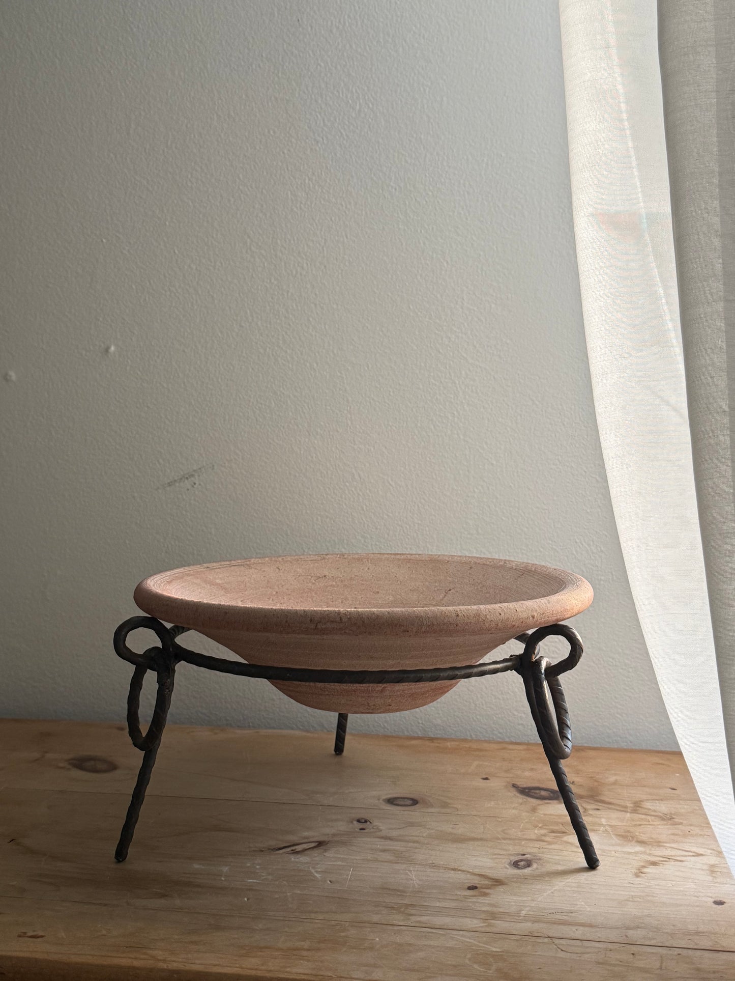 Terracotta Vessel on Metal Stand