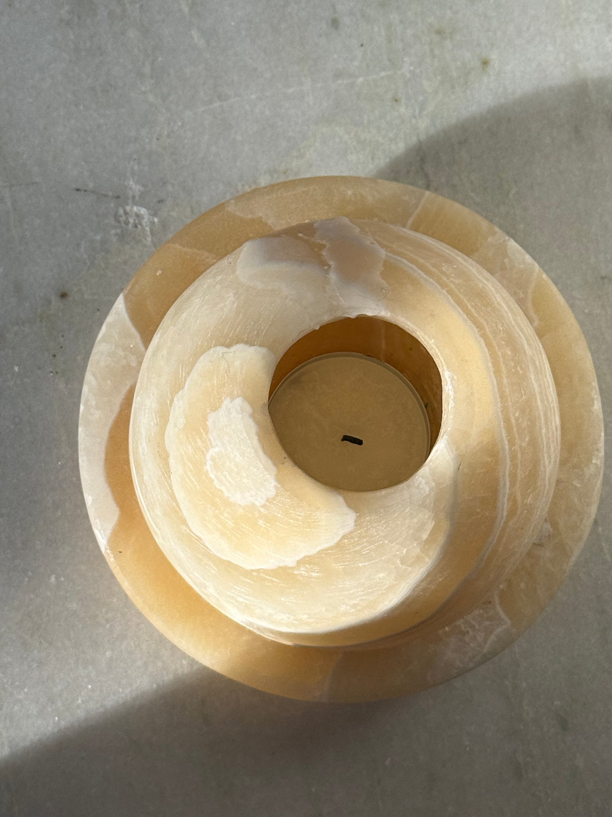Vintage Onyx Globe Candle Holder