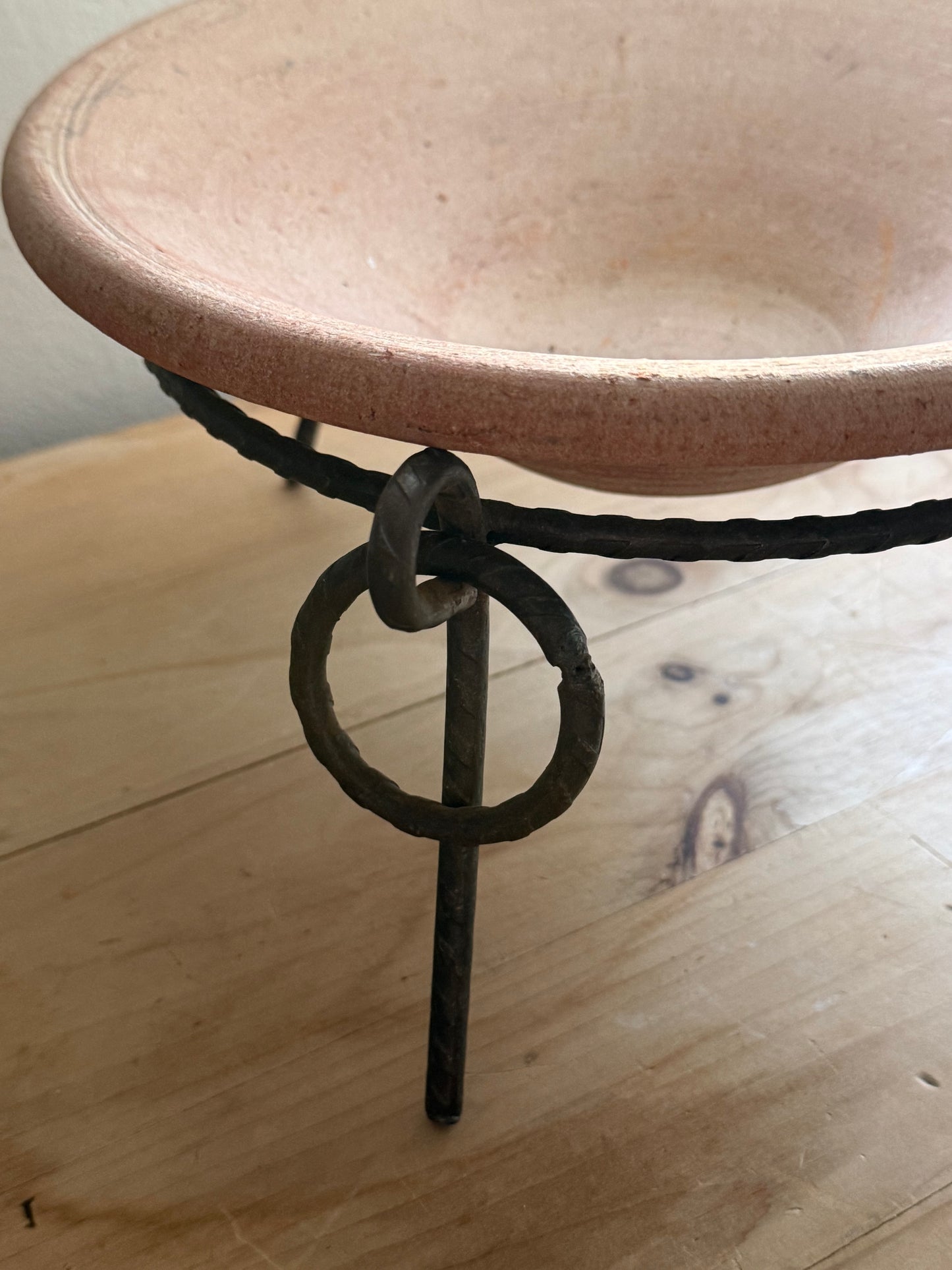 Terracotta Vessel on Metal Stand