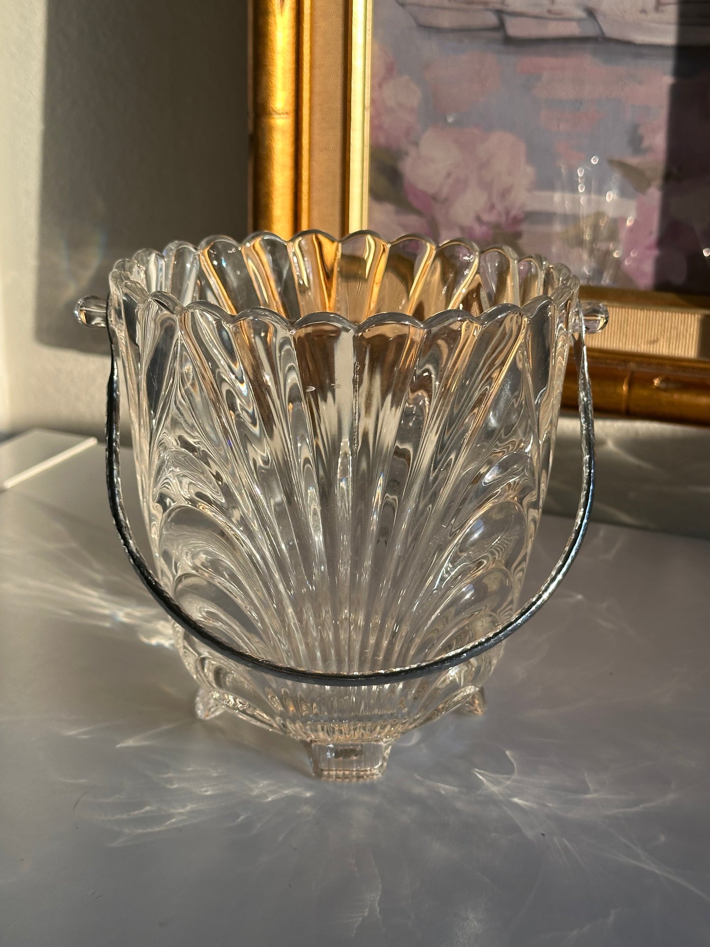Glass Seashell Ice Bucket