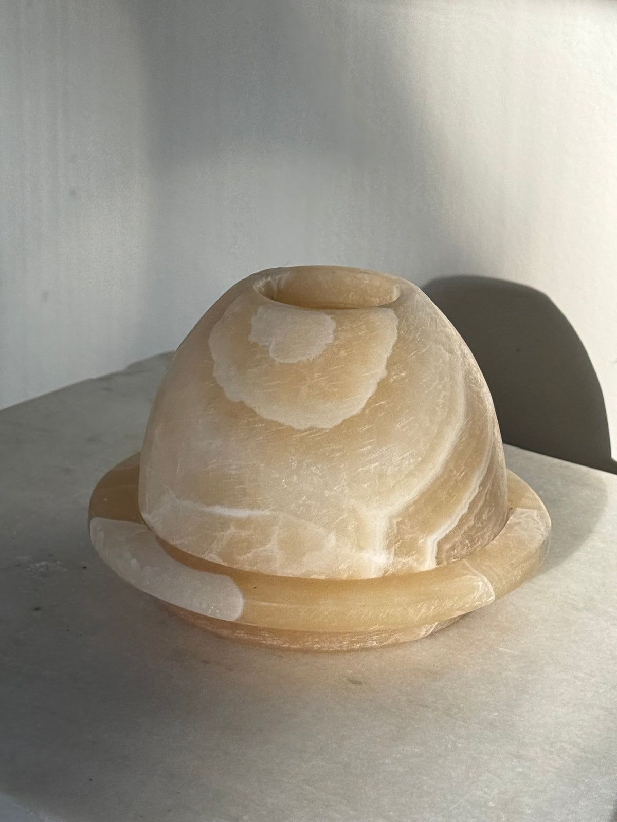 Vintage Onyx Globe Candle Holder