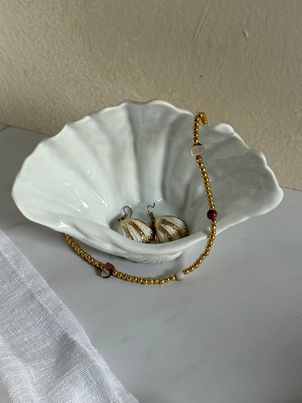 White Porcelain Seashell Candle Holder