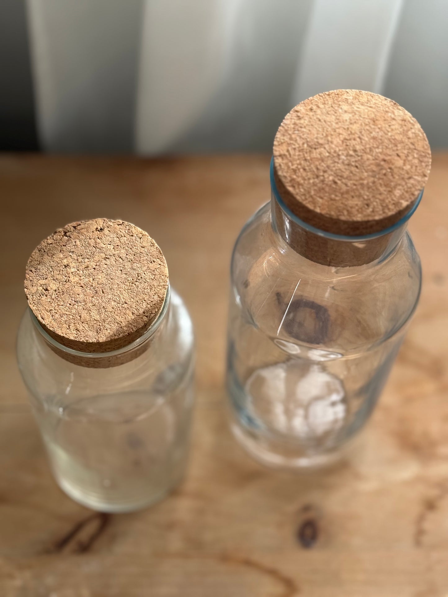 Pair of Glass Containers with Cork Tops