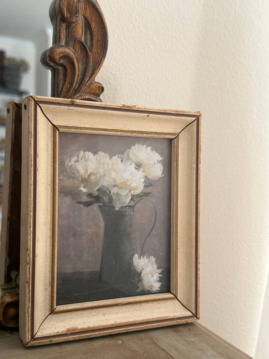 Antique Frame with Floral Print