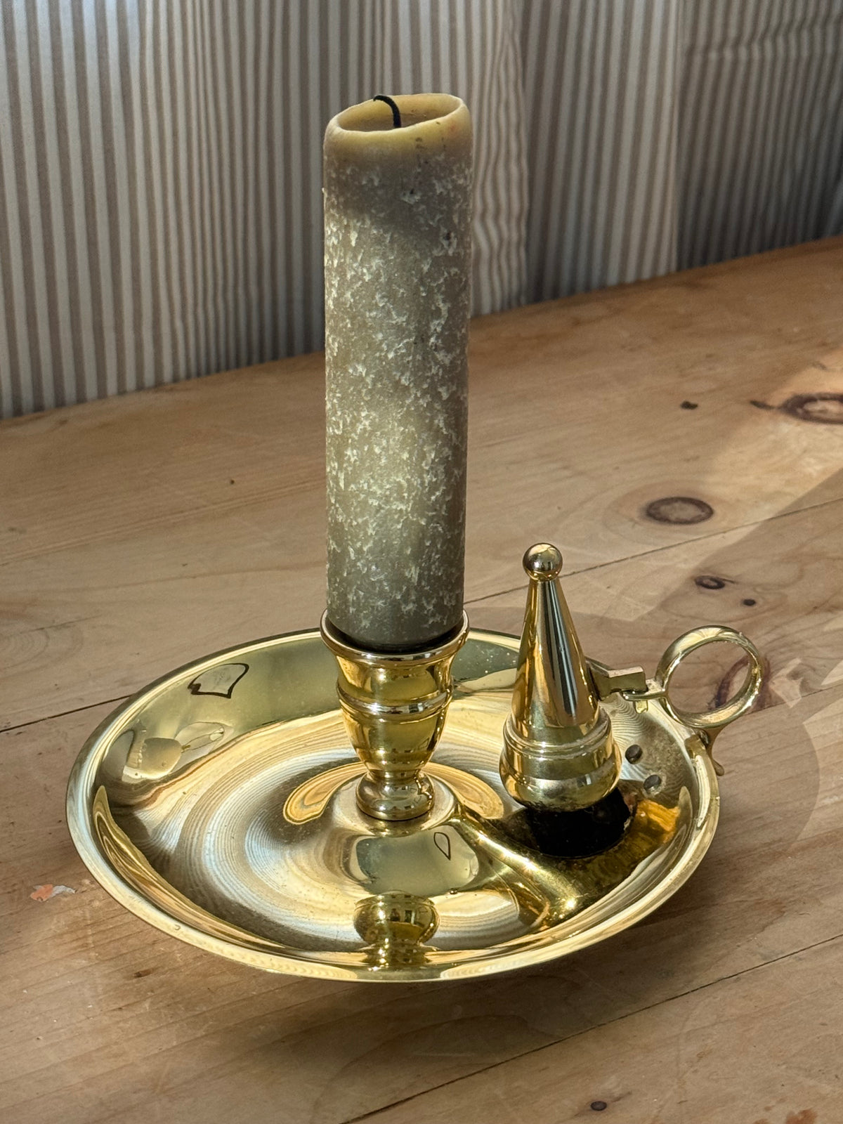 Brass Candle Holder with Snuffer