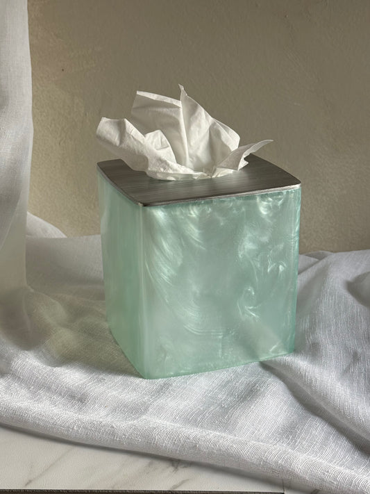Y2K Baby Blue Resin Tissue Box