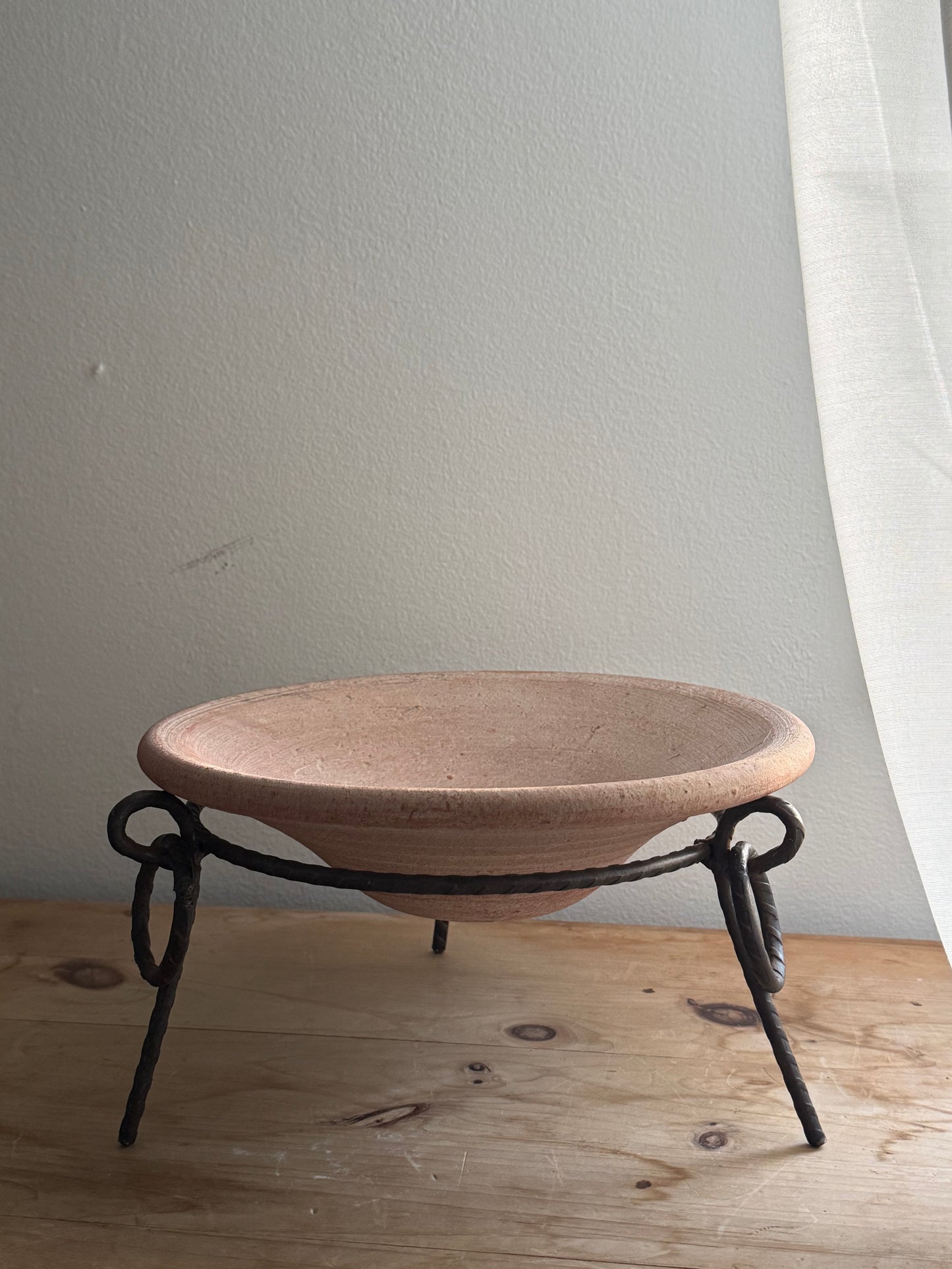 Terracotta Vessel on Metal Stand