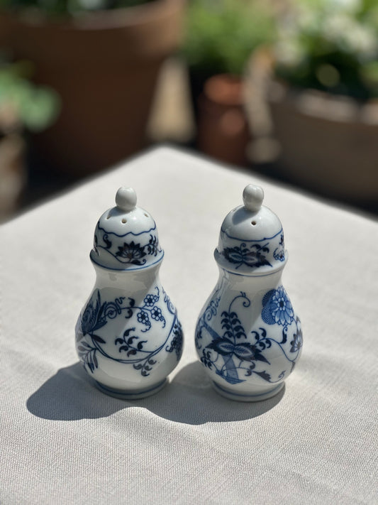 Blue and White Porcelain Salt & Pepper Shakers