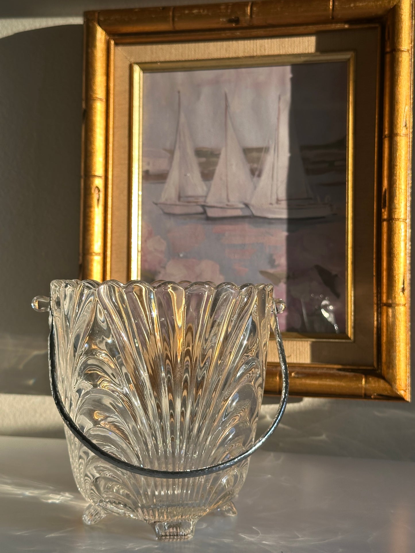 Glass Seashell Ice Bucket