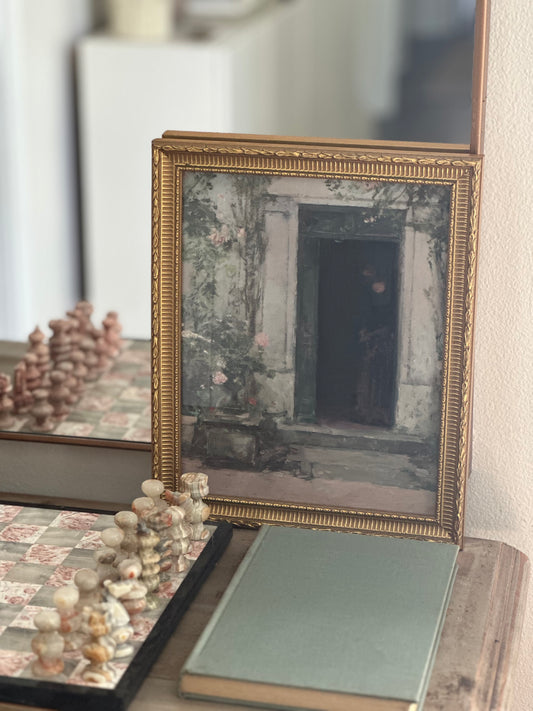 Gold Vintage Frame with Print of "In The Doorway"