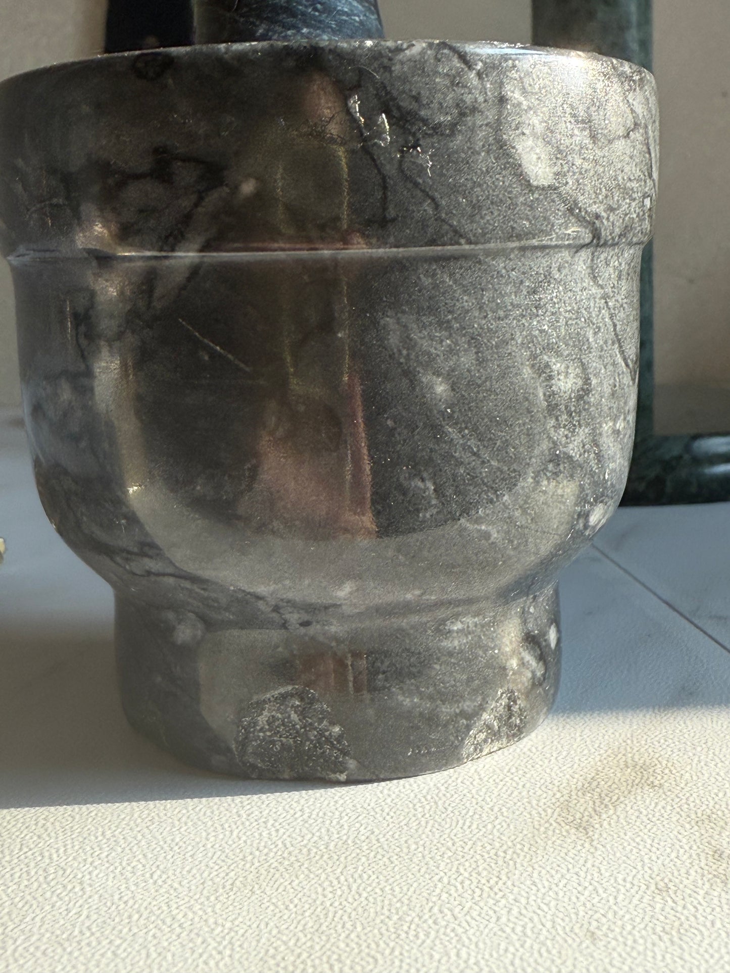 Small Black Marble Mortar & Pestle